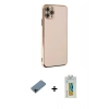 MARSİLYAN™- iPhone 11 Pro Max Kılıf Yankı Serisi - Siyah Polymer Nano Ekran Koruyucu + Siyah Shine Kamera Lens Koruma Cam