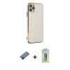 MARSİLYAN™- iPhone 11 Pro Max Kılıf Yankı Serisi - Siyah Polymer Nano Ekran Koruyucu + Siyah Shine Kamera Lens Koruma Cam