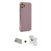 MARSİLYAN™- iPhone 11 Pro Max Kılıf Yankı Serisi - Siyah Seramik Nano Ekran Koruyucu + Rainbow Kamera Lens Koruma Cam - GD