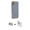 MARSİLYAN™- iPhone 11 Pro Max Kılıf Yankı Serisi - Siyah Seramik Nano Ekran Koruyucu + Rainbow Kamera Lens Koruma Cam - GD