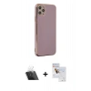 MARSİLYAN™- iPhone 11 Pro Max Kılıf Yankı Serisi - Siyah Seramik Nano Ekran Koruyucu + Kamera Lens Koruma Cam - SF
