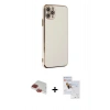 MARSİLYAN™- iPhone 11 Pro Max Kılıf Yankı Serisi - Siyah Seramik Nano Ekran Koruyucu + Pers Alüminyum Kamera Lens - KI
