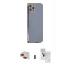 MARSİLYAN™- iPhone 11 Pro Max Kılıf Yankı Serisi - Siyah Seramik Nano Ekran Koruyucu + Pers Alüminyum Kamera Lens - KI