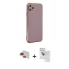 MARSİLYAN™- iPhone 11 Pro Max Kılıf Yankı Serisi - Siyah Seramik Nano Ekran Koruyucu + Pers Alüminyum Kamera Lens - KI
