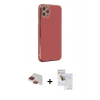 MARSİLYAN™- iPhone 11 Pro Max Kılıf Yankı Serisi - Siyah Seramik Nano Ekran Koruyucu + Pers Alüminyum Kamera Lens - KI