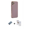 MARSİLYAN™- iPhone 11 Pro Max Kılıf Yankı Serisi - Siyah Seramik Nano Ekran Koruyucu + Metal Kamera Lens Koruma Cam - MI