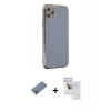 MARSİLYAN™- iPhone 11 Pro Max Kılıf Yankı Serisi - Siyah Seramik Nano Ekran Koruyucu + Metal Kamera Lens Koruma Cam - AKYL