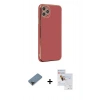 MARSİLYAN™- iPhone 11 Pro Max Kılıf Yankı Serisi - Siyah Seramik Nano Ekran Koruyucu + Metal Kamera Lens Koruma Cam - SH