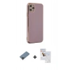 MARSİLYAN™- iPhone 11 Pro Max Kılıf Yankı Serisi - Siyah Seramik Nano Ekran Koruyucu + Metal Kamera Lens Koruma Cam - SH