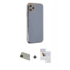 MARSİLYAN™- iPhone 11 Pro Max Kılıf Yankı Serisi - Siyah Seramik Nano Ekran Koruyucu + Rainbow Kamera Lens Koruma Cam - YL