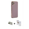MARSİLYAN™- iPhone 11 Pro Max Kılıf Yankı Serisi - Siyah Seramik Nano Ekran Koruyucu + Rainbow Kamera Lens Koruma Cam - YL