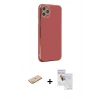 MARSİLYAN™- iPhone 11 Pro Max Kılıf Yankı Serisi - Siyah Seramik Nano Ekran Koruyucu + Renkli Kamera Lens Koruma Cam - SI