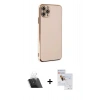 MARSİLYAN™- iPhone 11 Pro Max Kılıf Yankı Serisi - Siyah Seramik Nano Ekran Koruyucu + Kamera Lens Koruma Cam - SF