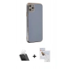 MARSİLYAN™- iPhone 11 Pro Max Kılıf Yankı Serisi - Siyah Seramik Nano Ekran Koruyucu + Kamera Lens Koruma Cam - SF
