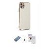 MARSİLYAN™- iPhone 11 Pro Max Kılıf Yankı Serisi - Siyah Seramik Nano Ekran Koruyucu + Shine Kamera Lens Koruma Cam - MI