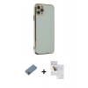 MARSİLYAN™- iPhone 11 Pro Max Kılıf Yankı Serisi - Siyah Seramik Nano Ekran Koruyucu + Shine Kamera Lens Koruma Cam - SABE