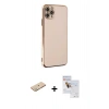 MARSİLYAN™- iPhone 11 Pro Max Kılıf Yankı Serisi - Siyah Seramik Nano Ekran Koruyucu + Renkli Kamera Lens Koruma Cam - YL