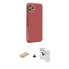 MARSİLYAN™- iPhone 11 Pro Max Kılıf Yankı Serisi - Siyah Seramik Nano Ekran Koruyucu + Renkli Kamera Lens Koruma Cam - YL