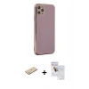 MARSİLYAN™- iPhone 11 Pro Max Kılıf Yankı Serisi - Siyah Seramik Nano Ekran Koruyucu + Renkli Kamera Lens Koruma Cam - YL