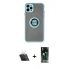 MARSİLYAN™- iPhone 11 Pro Max Kılıf Yörünge Çizgi - Şeffaf 360 Full Body Arka Koruyucu + Kamera Lens Koruma Cam - SF