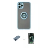 MARSİLYAN™- iPhone 11 Pro Max Kılıf Yörünge Çizgi - Şeffaf 360 Full Body Arka Koruyucu + Metal Kamera Lens Koruma Cam - MI