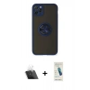 MARSİLYAN™- iPhone 11 Pro Max Kılıf Yörünge Çizgi - Şeffaf Pasifik Cam Ekran Koruyucu + Kamera Lens Koruma Cam - SF