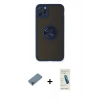 MARSİLYAN™- iPhone 11 Pro Max Kılıf Yörünge Çizgi - Şeffaf Pasifik Cam Ekran Koruyucu + Metal Kamera Lens Koruma Cam - MR