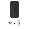 MARSİLYAN™- iPhone 11 Pro Max Kılıf Yörünge Çizgi - Şeffaf Pasifik Cam Ekran Koruyucu + Pers Alüminyum Kamera Lens - YL