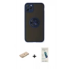 MARSİLYAN™- iPhone 11 Pro Max Kılıf Yörünge Çizgi - Şeffaf Pasifik Cam Ekran Koruyucu + Renkli Kamera Lens Koruma Cam - SI