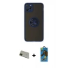 MARSİLYAN™- iPhone 11 Pro Max Kılıf Yörünge Çizgi - Siyah 18D Cam Ekran Koruyucu + Rainbow Kamera Lens Koruma Cam - YL
