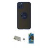 MARSİLYAN™- iPhone 11 Pro Max Kılıf Yörünge Çizgi - Siyah 18D Cam Ekran Koruyucu + Rainbow Kamera Lens Koruma Cam - GD