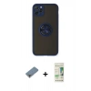 MARSİLYAN™- iPhone 11 Pro Max Kılıf Yörünge Çizgi - Siyah 20D Premium Cam Ekran Koruyucu + Metal Kamera Lens Koruma Cam - GD