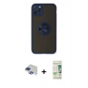 MARSİLYAN™- iPhone 11 Pro Max Kılıf Yörünge Çizgi - Siyah 20D Premium Cam Ekran Koruyucu + Lacivert Pers Alüminyum Kamera Lens