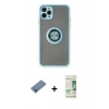MARSİLYAN™- iPhone 11 Pro Max Kılıf Yörünge Çizgi - Siyah 20D Premium Cam Ekran Koruyucu + Shine Kamera Lens Koruma Cam - MI