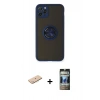 MARSİLYAN™- iPhone 11 Pro Max Kılıf Yörünge Çizgi - Siyah 34D Hayalet Izgaralı Cam + Renkli Kamera Lens Koruma Cam - MI