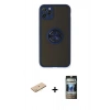 MARSİLYAN™- iPhone 11 Pro Max Kılıf Yörünge Çizgi - Siyah 34D Hayalet Izgaralı Cam + Renkli Kamera Lens Koruma Cam - SI