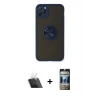 MARSİLYAN™- iPhone 11 Pro Max Kılıf Yörünge Çizgi - Siyah 34D Hayalet Izgaralı Cam + Şeffaf Kamera Lens Koruma Cam