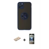 MARSİLYAN™- iPhone 11 Pro Max Kılıf Yörünge Çizgi - Siyah 34D Hayalet Izgaralı Cam + Renkli Kamera Lens Koruma Cam - YL