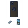 MARSİLYAN™- iPhone 11 Pro Max Kılıf Yörünge Çizgi - Siyah 34D Izgaralı Cam + Shine Kamera Lens Koruma Cam - SABE