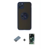 MARSİLYAN™- iPhone 11 Pro Max Kılıf Yörünge Çizgi - Siyah 360 Mat Full Body Arka Koruyucu + Metal Kamera Lens Koruma Cam - GD