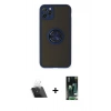 MARSİLYAN™- iPhone 11 Pro Max Kılıf Yörünge Çizgi - Siyah 360 Mat Full Body Arka Koruyucu + Kamera Lens Koruma Cam - SF