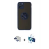 MARSİLYAN™- iPhone 11 Pro Max Kılıf Yörünge Çizgi - Siyah 3D Antistatik Cam Ekran Koruyucu + Pers Alüminyum Kamera Lens - LT