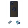 MARSİLYAN™- iPhone 11 Pro Max Kılıf Yörünge Çizgi - Siyah 3D Antistatik Cam Ekran Koruyucu + Shine Kamera Lens Koruma Cam - GS