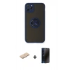 MARSİLYAN™- iPhone 11 Pro Max Kılıf Yörünge Çizgi - Siyah 3D Antistatik Hayalet Cam Ekran Koruyucu + Renkli Kamera Lens Koruma Cam - MI