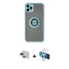 MARSİLYAN™- iPhone 11 Pro Max Kılıf Yörünge Çizgi - Siyah 3D Antistatik Seramik Nano Ekran Koruyucu + Pers Alüminyum Kamera Lens - YL