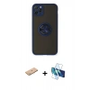 MARSİLYAN™- iPhone 11 Pro Max Kılıf Yörünge Çizgi - Siyah 3D Antistatik Seramik Nano Ekran Koruyucu + Renkli Kamera Lens Koruma Cam - PE