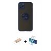MARSİLYAN™- iPhone 11 Pro Max Kılıf Yörünge Çizgi - Siyah 3D Antistatik Seramik Nano Ekran Koruyucu + Renkli Kamera Lens Koruma Cam - TU