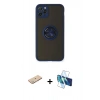 MARSİLYAN™- iPhone 11 Pro Max Kılıf Yörünge Çizgi - Siyah 3D Antistatik Seramik Nano Ekran Koruyucu + Renkli Kamera Lens Koruma Cam - YL