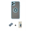 MARSİLYAN™- iPhone 11 Pro Max Kılıf Yörünge Çizgi - Siyah 6D Mat Seramik Hayalet Nano Ekran Koruyucu + Metal Kamera Lens Koruma Cam - MI