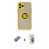 MARSİLYAN™- iPhone 11 Pro Max Kılıf Yörünge Çizgi - Siyah 6D Mat Seramik Hayalet Nano Ekran Koruyucu + Shine Kamera Lens Koruma Cam - PE